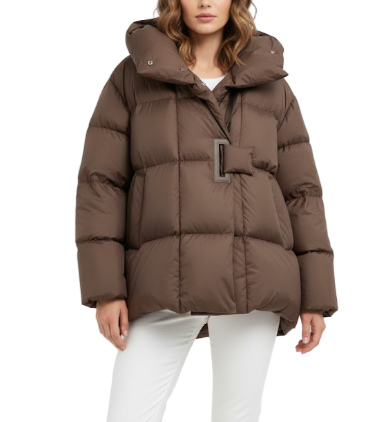 Trendy & Elengant Warm Loose--fit Lightweight  90% White Duck Down Quilted Puffer Jacket fot Women - B12-JKT-50