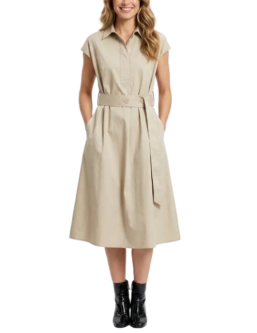 Trendy & Timeless Belted Waist Dresses for Women - B6-DRESS-17