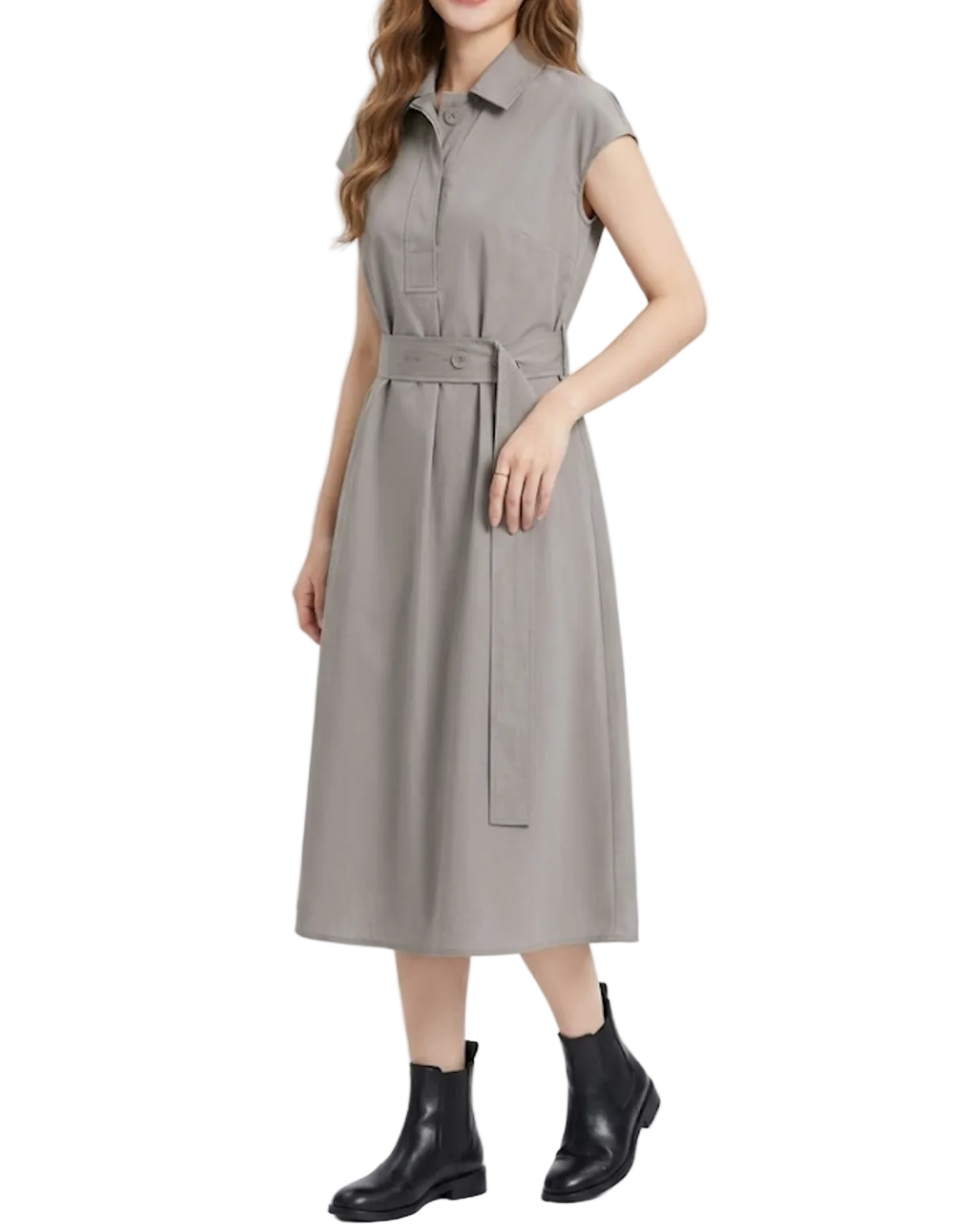 Trendy & Timeless Belted Waist Dresses for Women - B6-DRESS-17