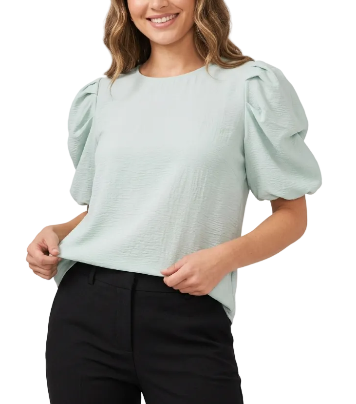 Trendy & Timeless Bubble Sleeve Chiffon Women's Blouse -B6-TOP-B631