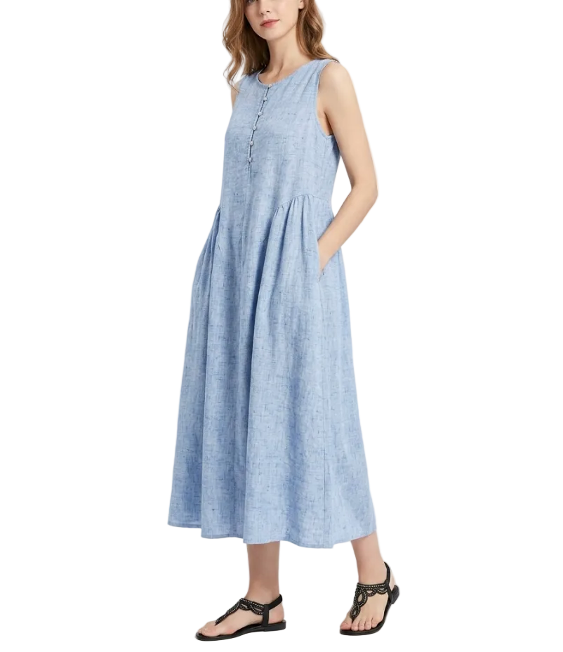 Trendy & Timeless Comfy Cotton Linen Dresses for Women - B6-DRESS-19