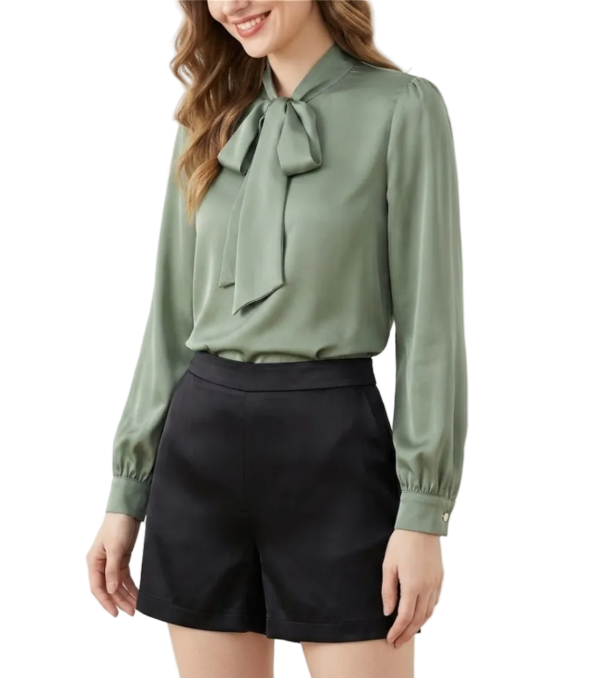 Trendy & Timeless Comfy Long Sleeve Bow Blouses for Women - B15-TOP-80