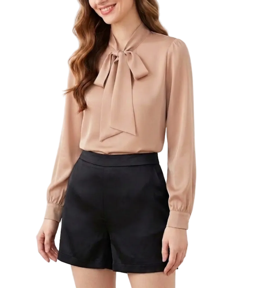 Trendy & Timeless Comfy Long Sleeve Bow Blouses for Women - B15-TOP-80
