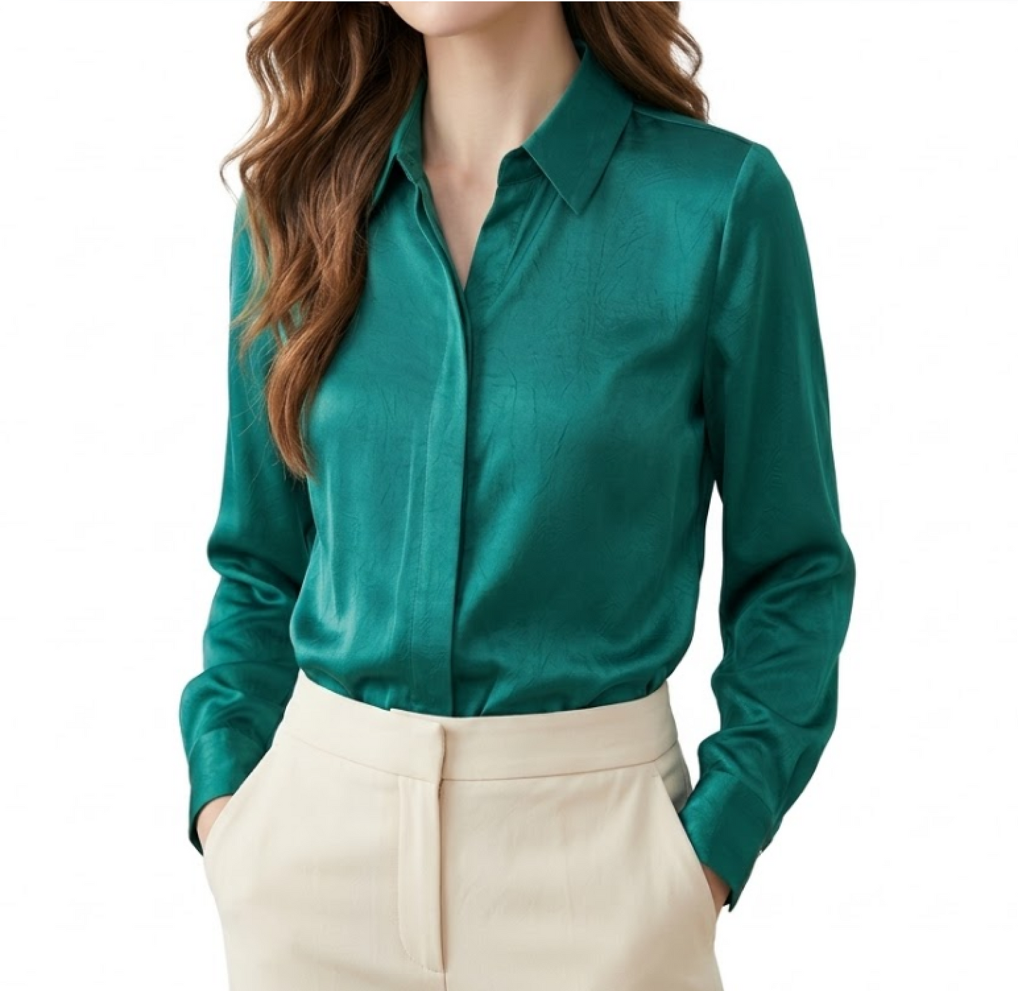 Trendy & Timeless Comfy Long Sleeve Collar Dress Shirts for Women - B15-TOP-65