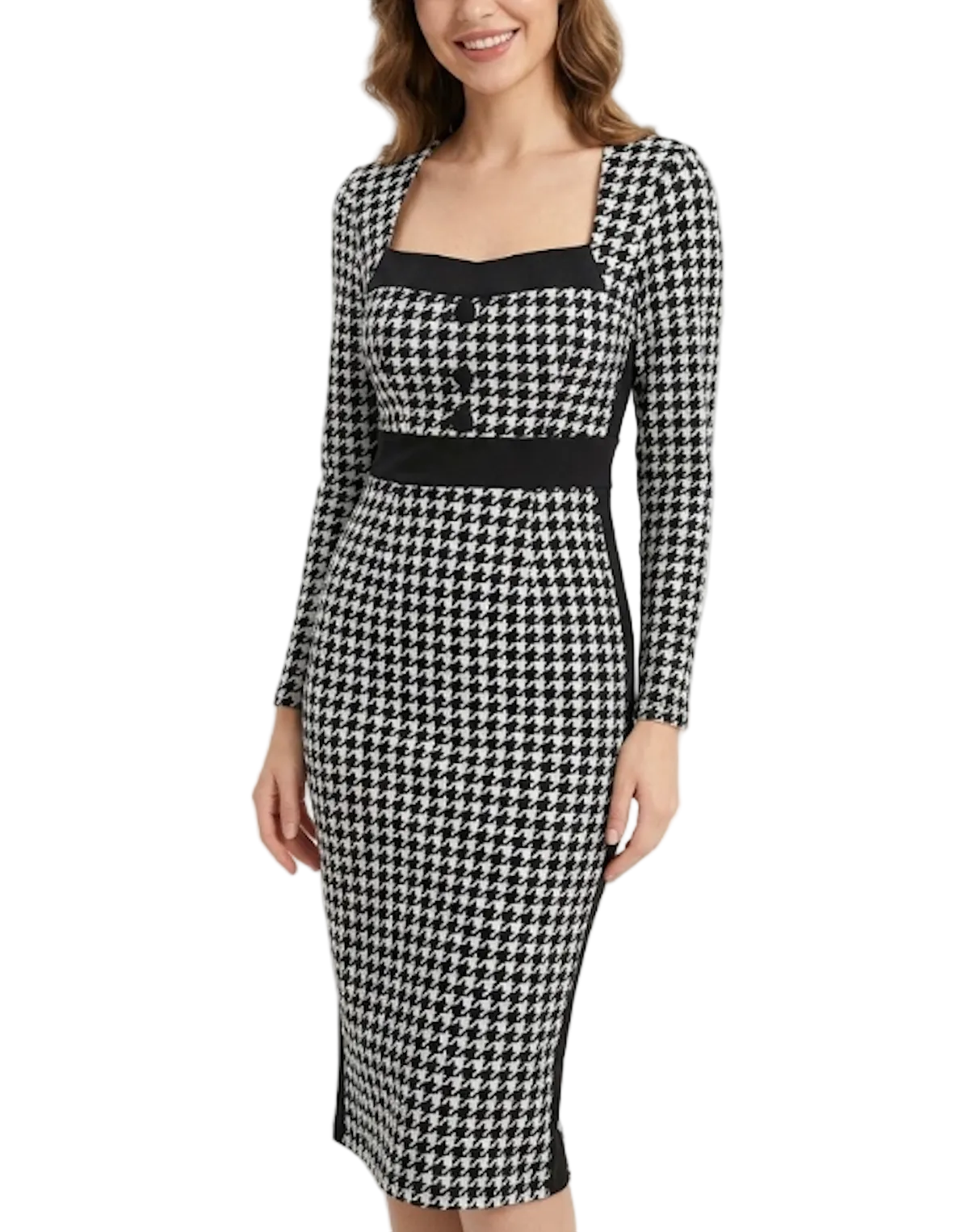 Trendy & Timeless Designer Plaid Pencil Elegant Formal Dress for Women B4-DRESS-B307