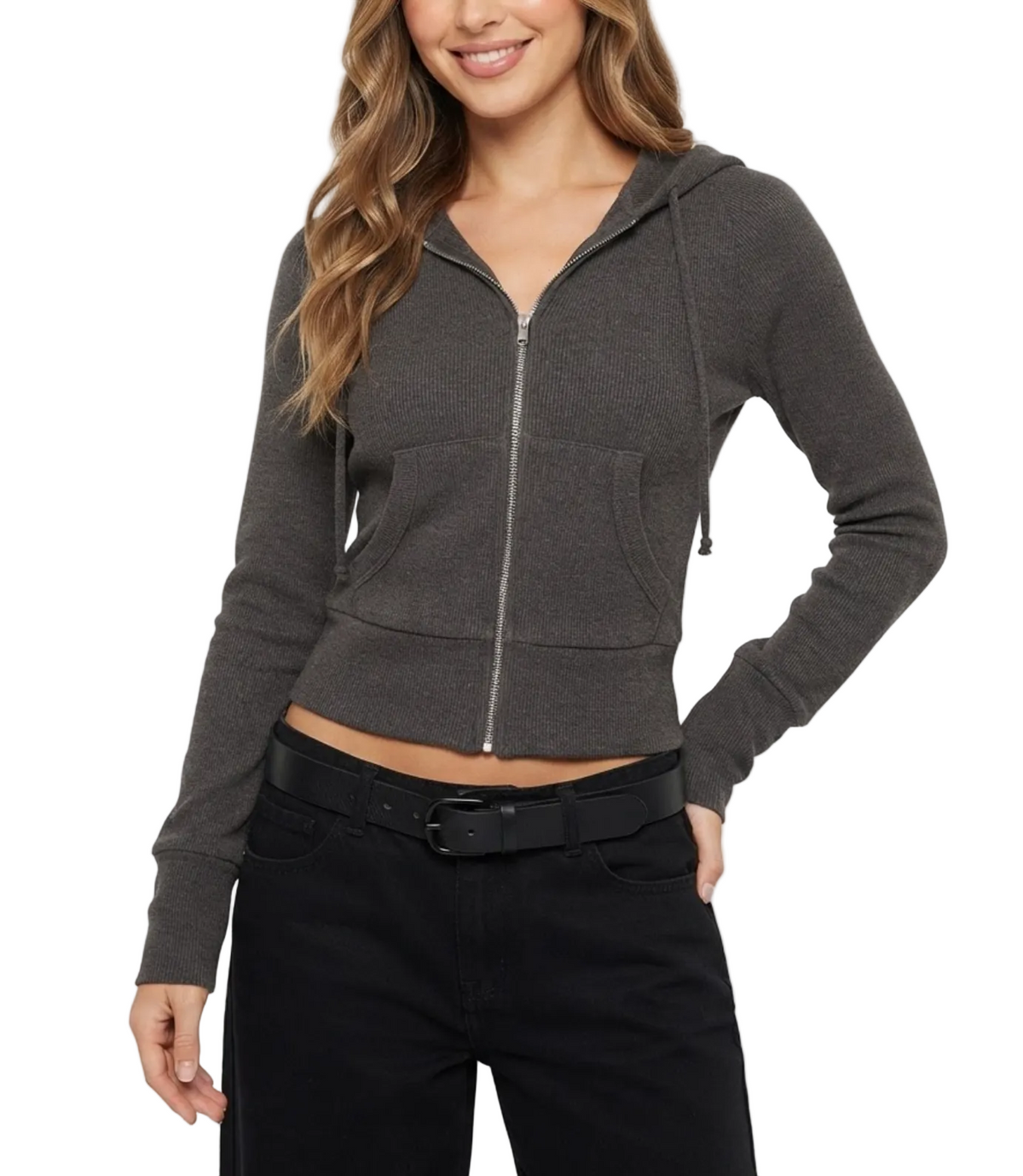 Trendy & Timeless Hooded Front Pocket Ribbed Comfy Fit Jackets for Women - BP-B20 -JKT-08