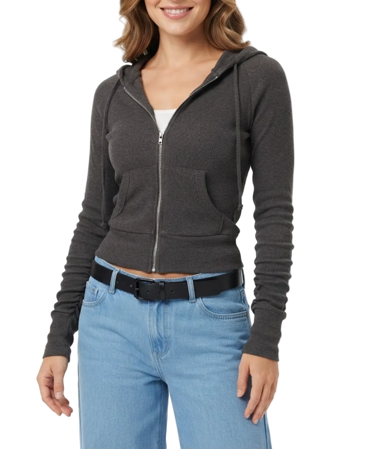 Trendy & Timeless Hooded Front Pocket Ribbed Comfy Fit Jackets for Women - BP-B20 -JKT-08