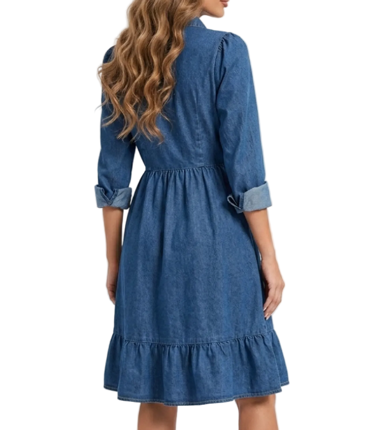 Trendy & Timeless Long Sleeve Button Front Denim Dresses B1-DRESS-N-04