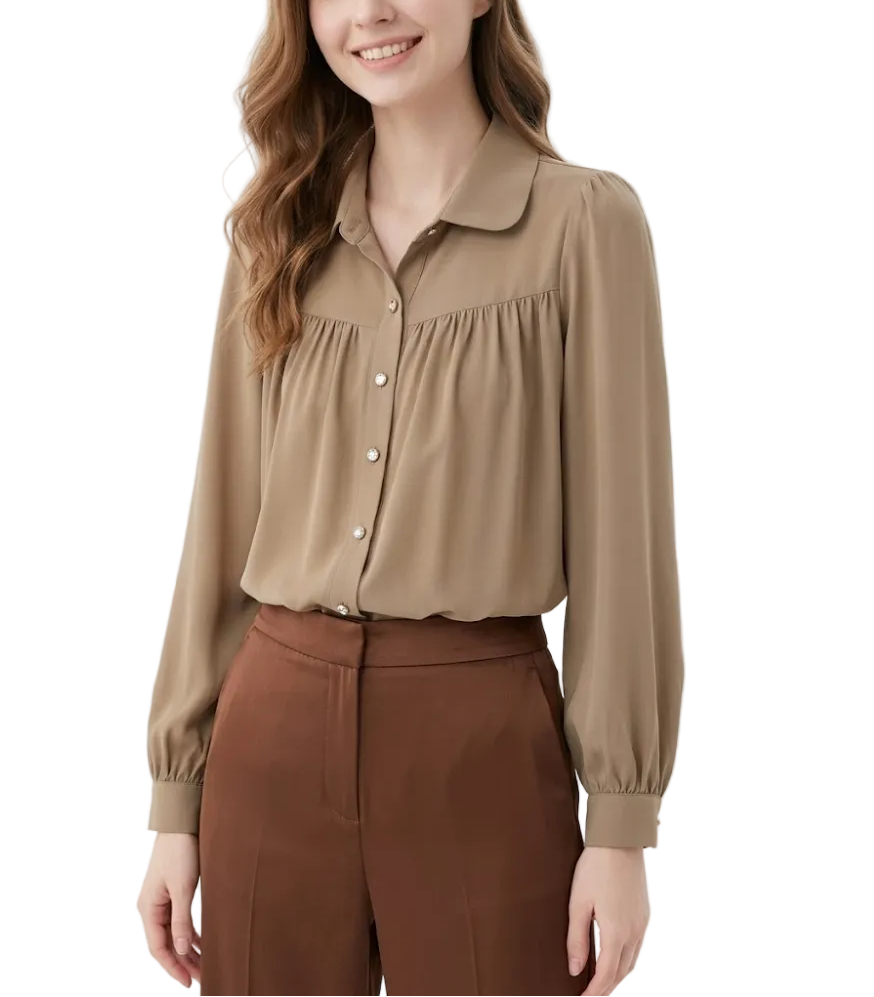 Trendy & Timeless Long Sleeve Collar Dress Shirts for Women - B15-TOP-70