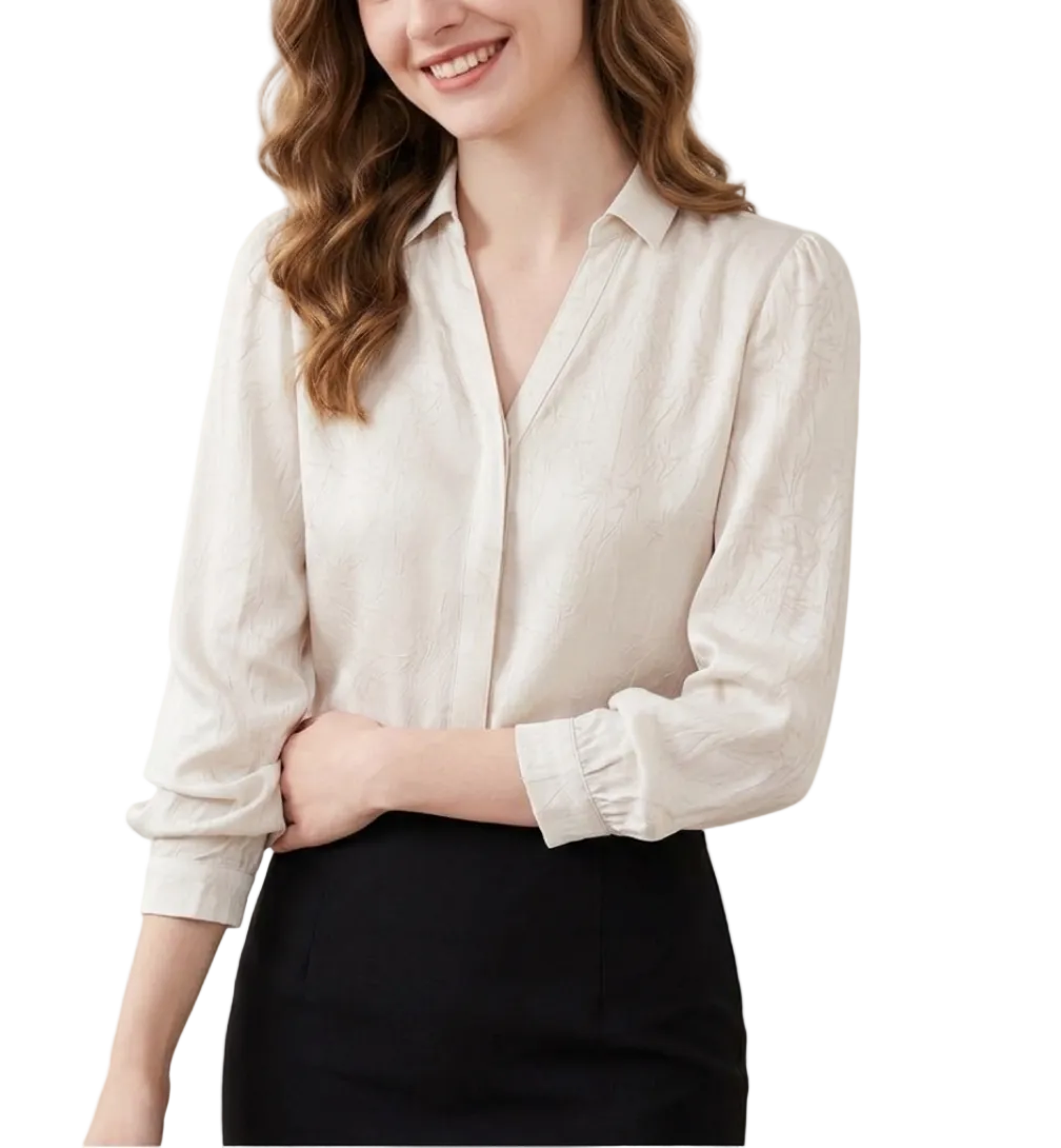 Trendy & Timeless Long Sleeve Collar Dress Shirts for Women - B15-TOP-68