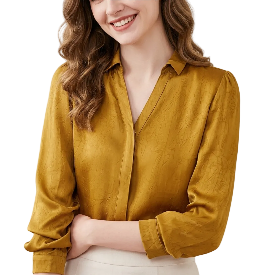 Trendy & Timeless Long Sleeve Collar Dress Shirts for Women - B15-TOP-68
