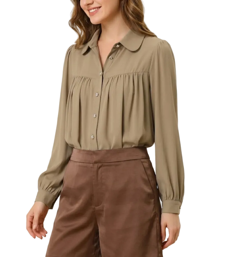 Trendy & Timeless Long Sleeve Collar Dress Shirts for Women - B15-TOP-70
