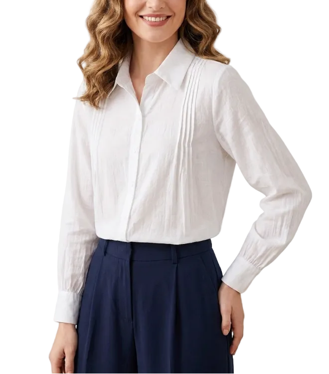 Trendy & Timeless Long Sleeve Collar Dress Shirts for Women - B15-TOP-74