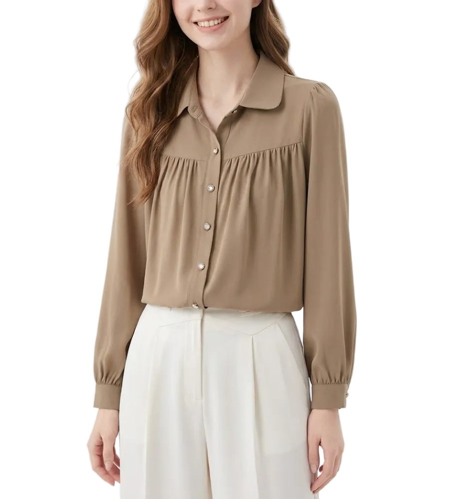 Trendy & Timeless Long Sleeve Collar Dress Shirts for Women - B15-TOP-70