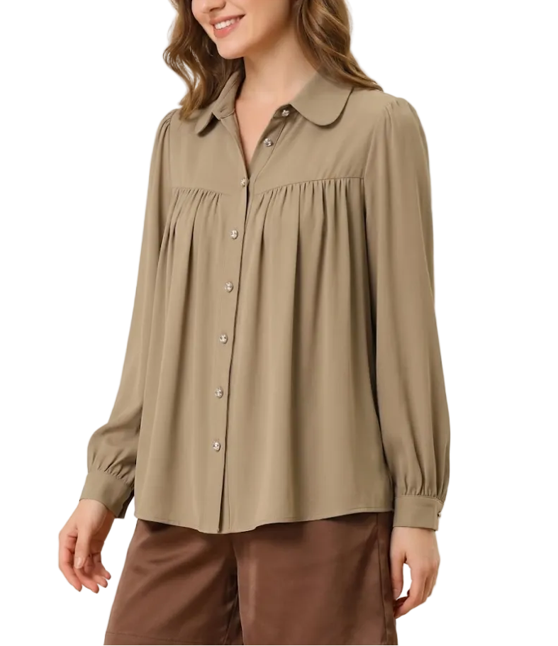 Trendy & Timeless Long Sleeve Collar Dress Shirts for Women - B15-TOP-70