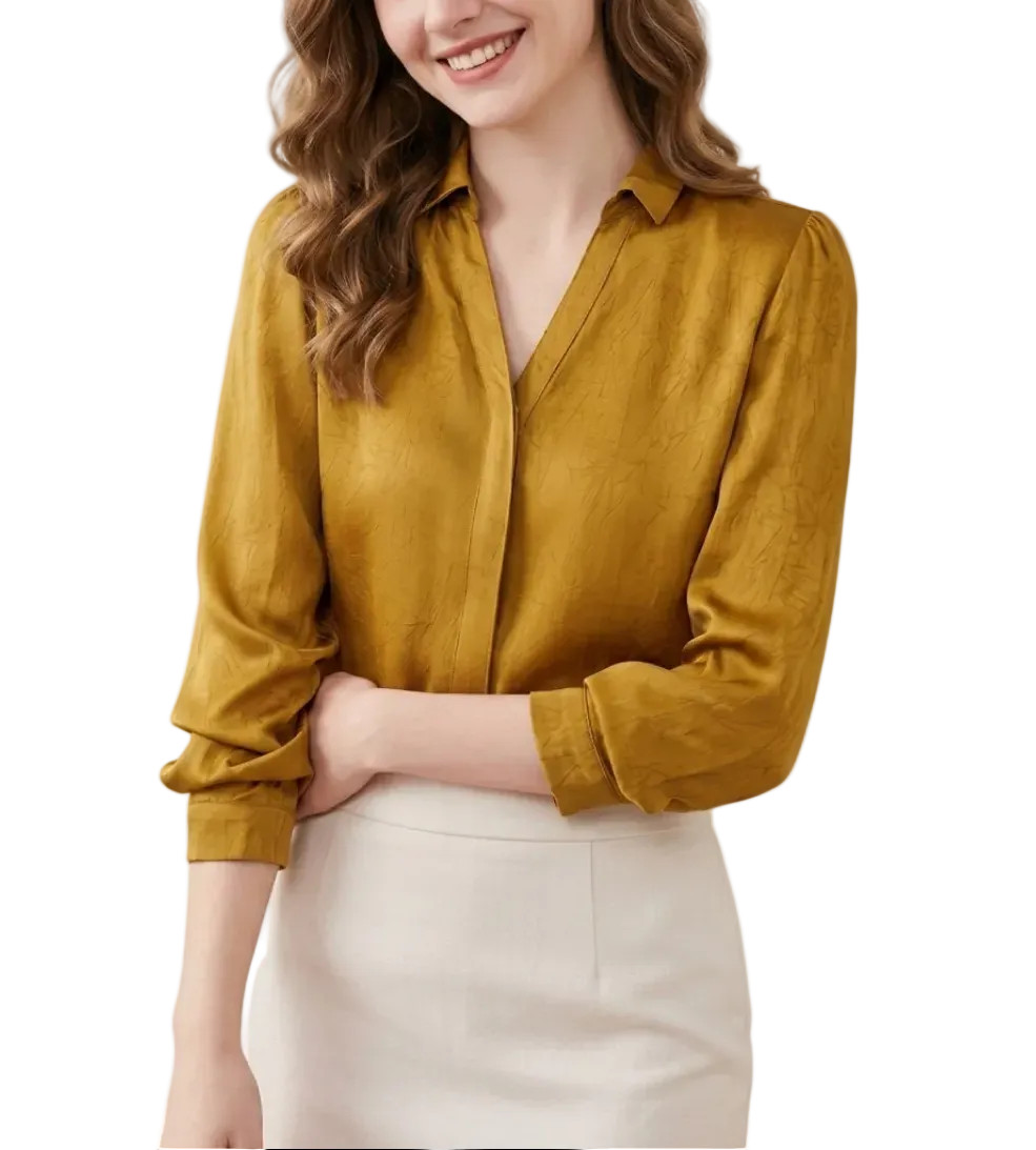 Trendy & Timeless Long Sleeve Collar Dress Shirts for Women - B15-TOP-68