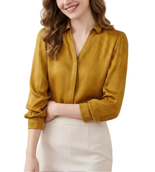 Trendy & Timeless Long Sleeve Collar Dress Shirts for Women - B15-TOP-68