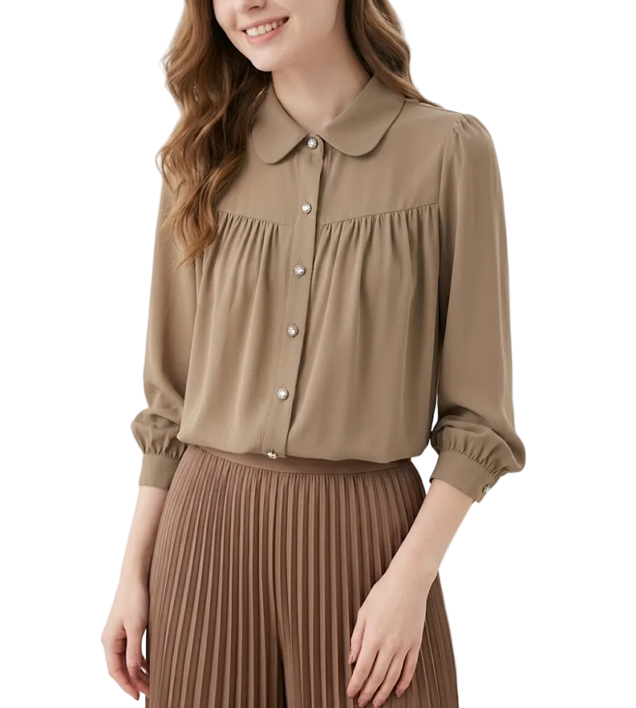 Trendy & Timeless Long Sleeve Collar Dress Shirts for Women - B15-TOP-70