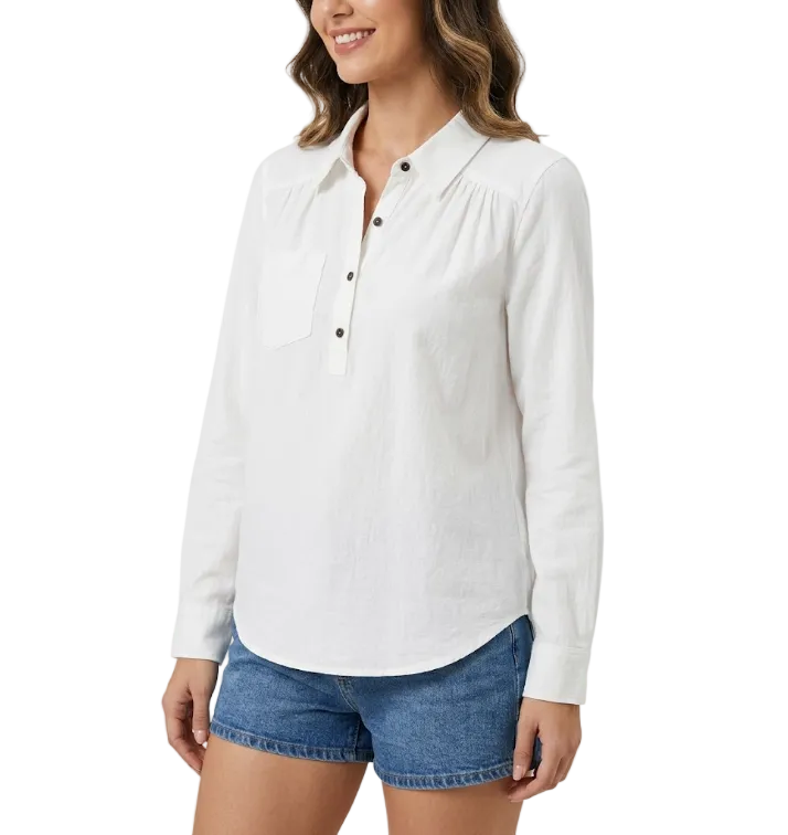 Trendy & Timeless Long Sleeve Cotton Blouses for Women - B6-TOP-B817