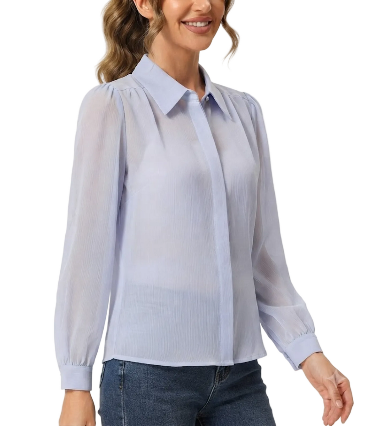 Trendy & Timeless Long Sleeve Dress Shirts for Women - B15-TOP-44
