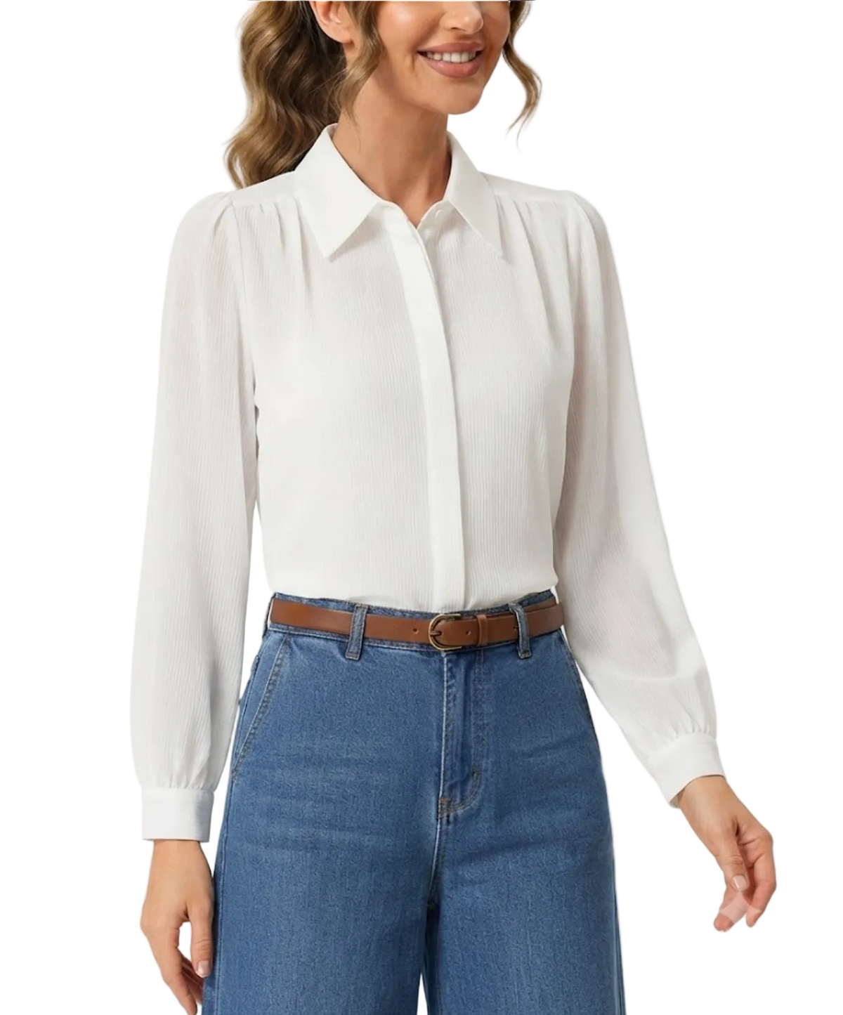 Trendy & Timeless Long Sleeve Dress Shirts for Women - B15-TOP-44