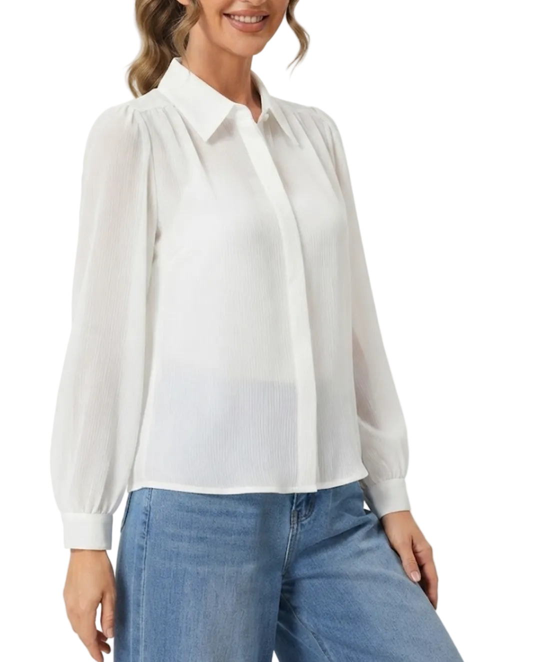 Trendy & Timeless Long Sleeve Dress Shirts for Women - B15-TOP-44