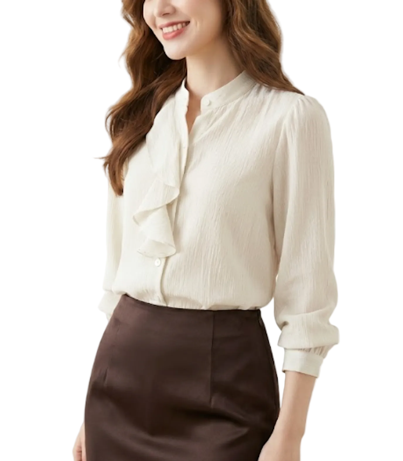 Trendy & Timeless Long Sleeve Ruffled Blouses Women - B15-TOP-50