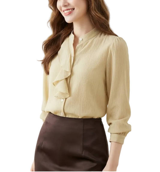 Trendy & Timeless Long Sleeve Ruffled Blouses Women - B15-TOP-50