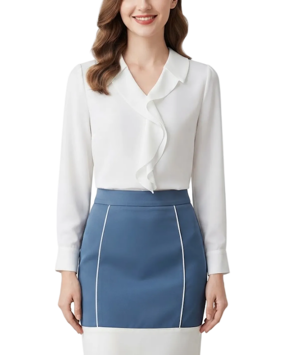 Trendy & Timeless Long Sleeve Ruffled Pullover Blouses for Women - B15-TOP-18