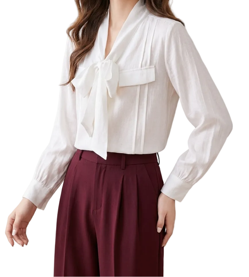 Trendy & Timeless Long Sleeve V-neck Pullover Blouses for Women - B15-TOP-73