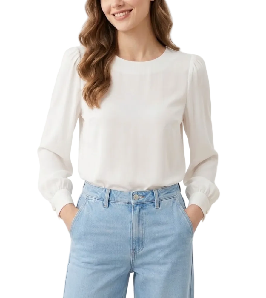 Trendy & Timeless Long Sleeve o-neck Pullover Blouses for Women - B15-TOP-77