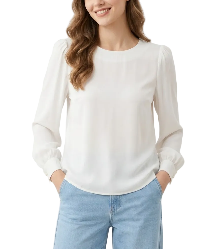 Trendy & Timeless Long Sleeve o-neck Pullover Blouses for Women - B15-TOP-77