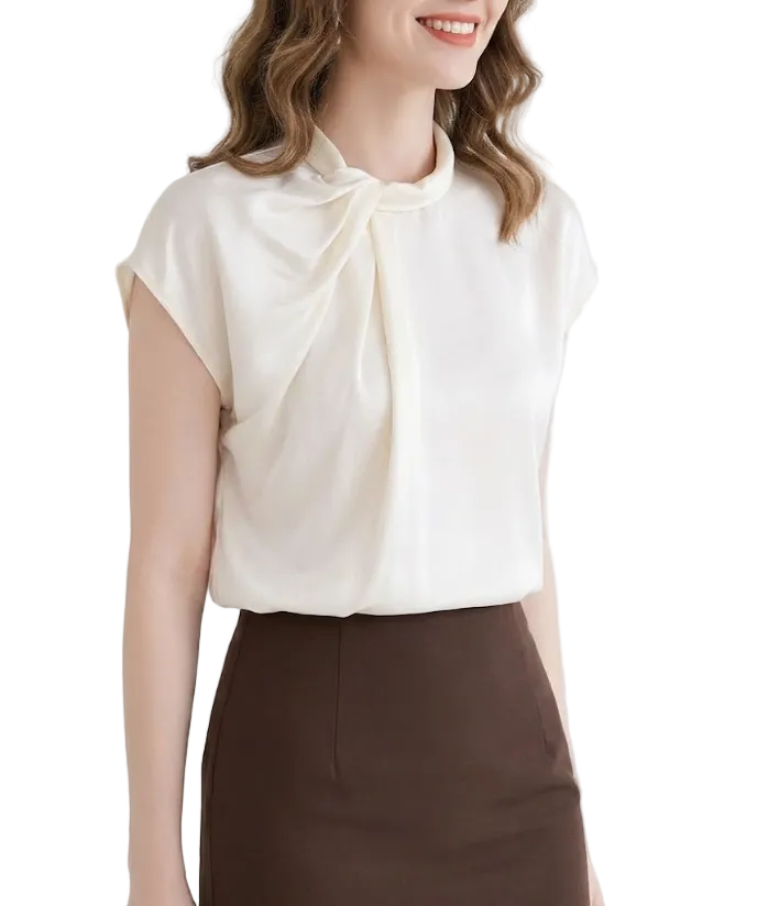 Trendy & Timeless Short Sleeve Elegant Pullover Blouse for Women  - B13-TOP-22