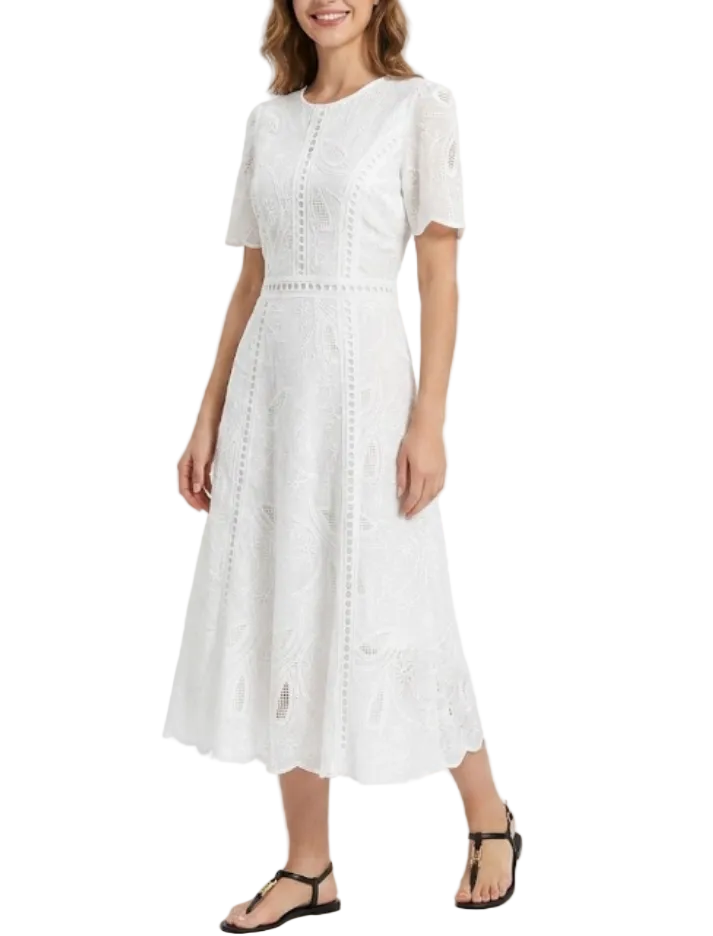 Trendy & Timeless Short Sleeve Embroidered Long Dresses - B6-DRESS-60