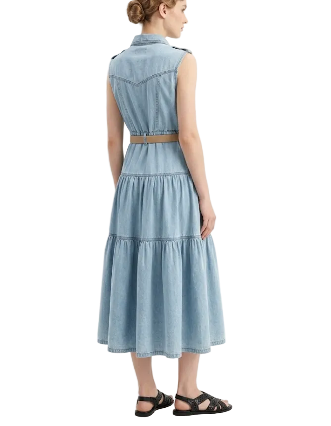 Trendy & Timeless Sleeveless Button Front Denim Dresses - B6-DRESS-43