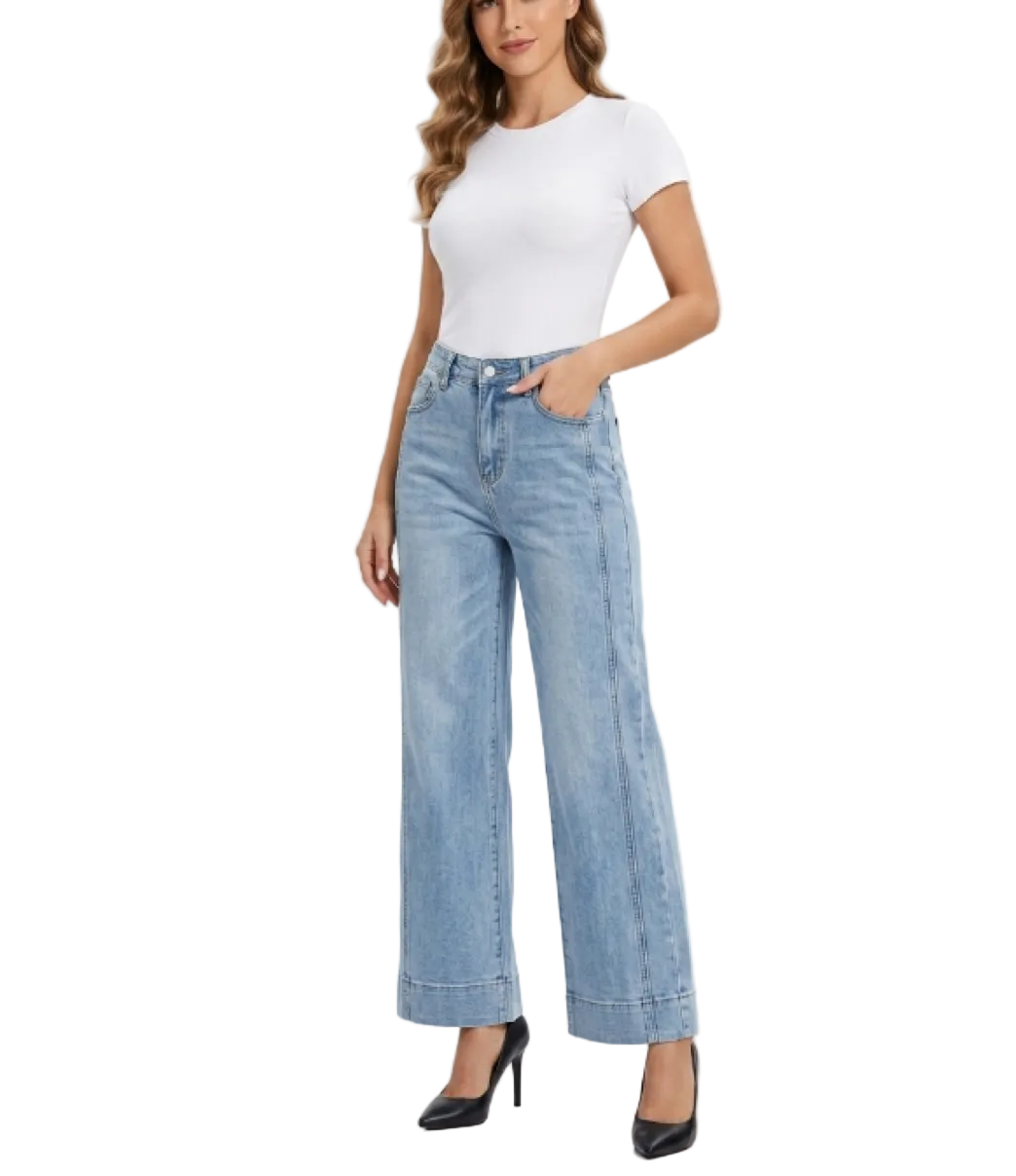 Trendy & Timeless Straight Leg Denim Pants for Women - B6-JP-682