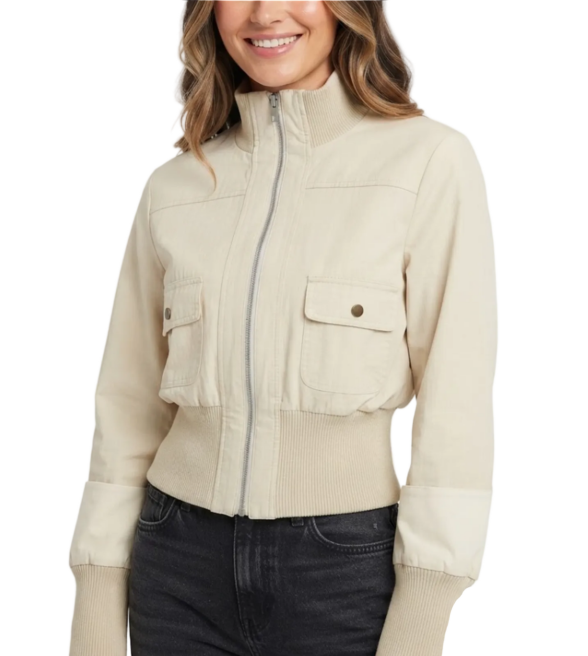 Trendy & Timeless Turn-down Collar Zip-Up Front Pockets  Versatile Jackets for Women - BP-B20 -JKT-01