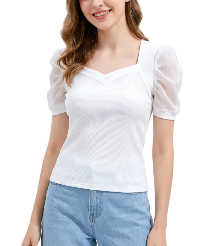 Trendy & Timeless Women's Elegant Short Sleeve Top SHIRT-BL133