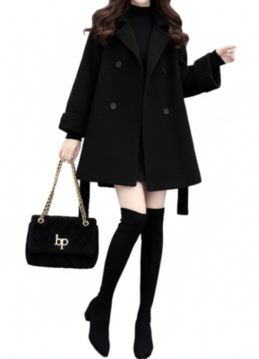 Trendy & Timeless Women's Stylist A-line Woolen Lapel neck-line JACKET-JKT-33