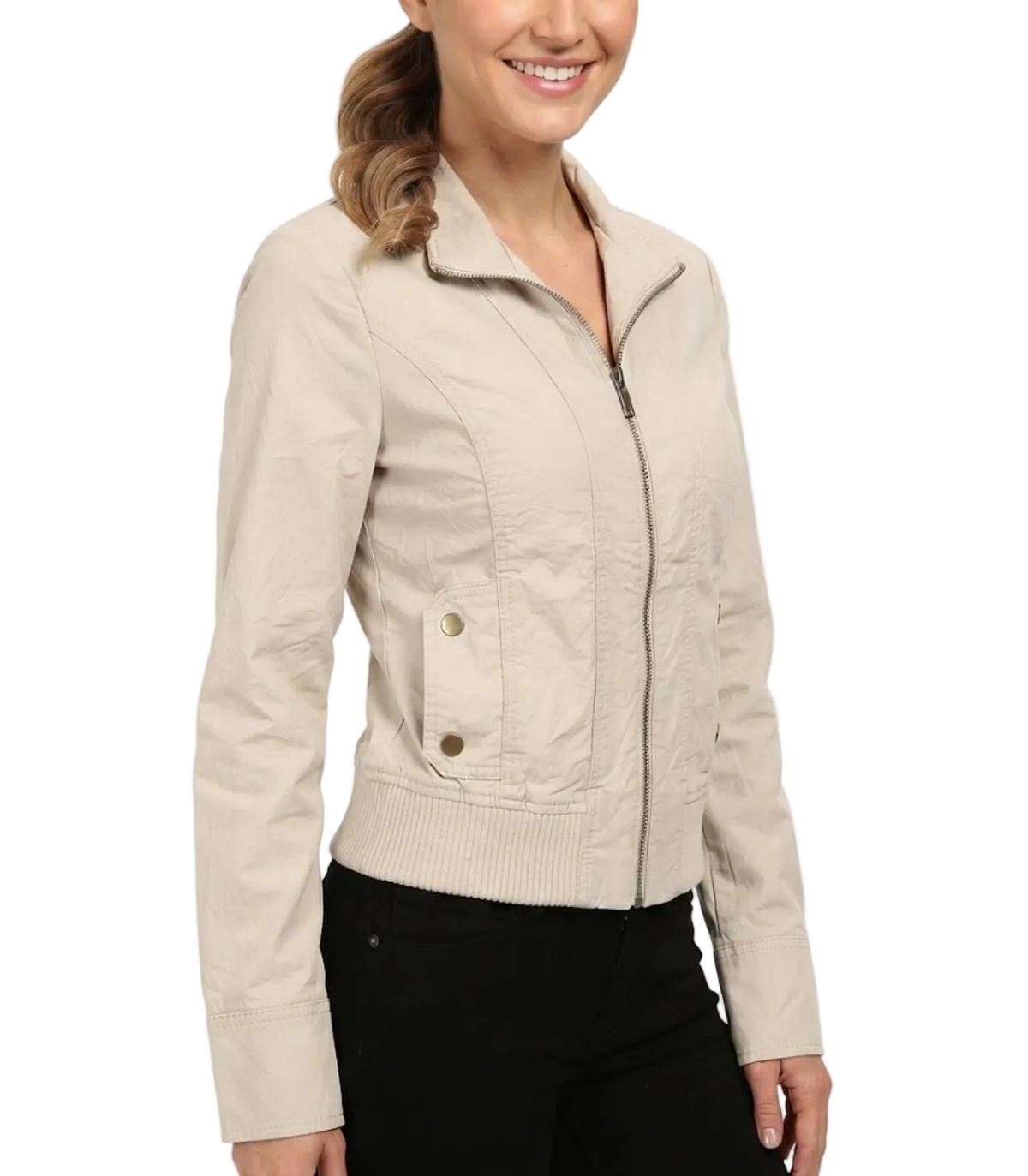 Trendy & Timeless  Zip-Up Buttoned Pockets  Tapered Waist Versatile Jackets for Women - BP-B20 -JKT-03