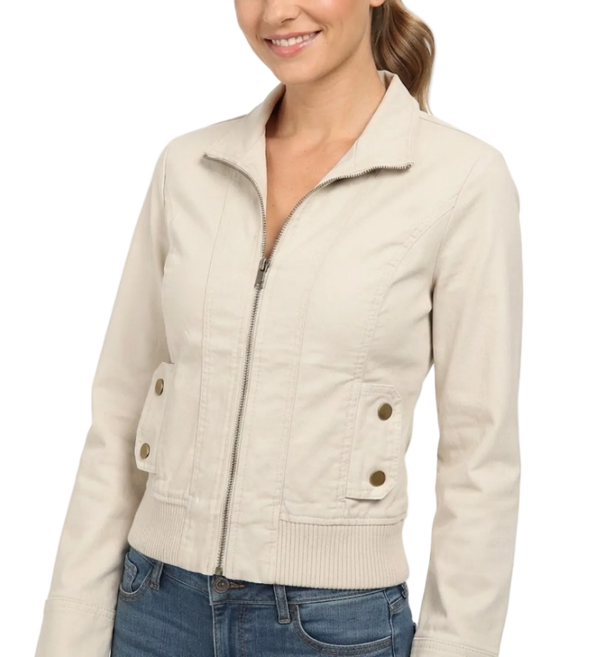 Trendy & Timeless  Zip-Up Buttoned Pockets  Tapered Waist Versatile Jackets for Women - BP-B20 -JKT-03