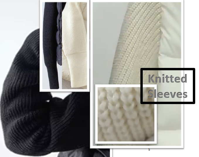 Ultra Light Warm Spliced Knitted Sleeves Hooded Parkas 90% White Duck Down Lightweight Jacket for Women - B12-JKT-65