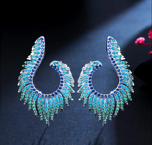 Unique Design Cubic Zirconia Micro Pave Earrings for Women - CZ-Earring- ER - 156