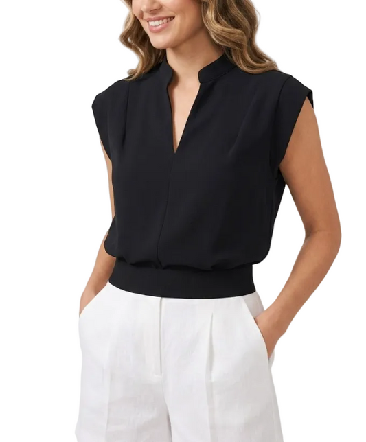 V-neck Sleeveless Women's T-shirt - B6-TOP-B652