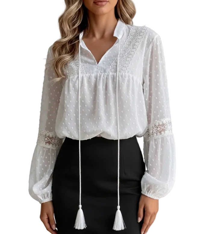 Timeless & Elegant Long Sleeve Pullover Blouses for Women  -SM8-TOP- 63