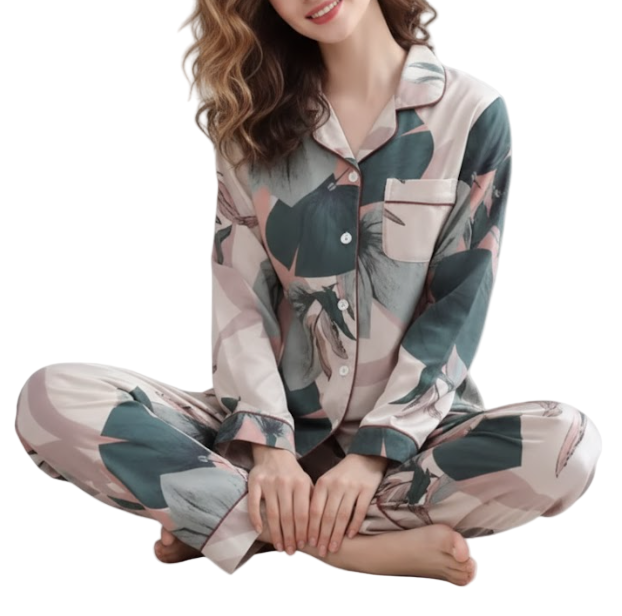 Women's 100% Cotton Long Sleeve PAJAMAS-PJS-21