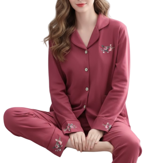 Women's 100% Cotton Long Sleeve PAJAMAS-PJS-22