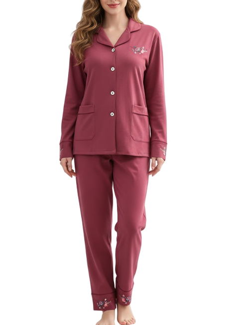 Women's 100% Cotton Long Sleeve PAJAMAS-PJS-22