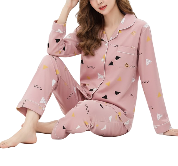 Women's 100% Cotton Long Sleeve PAJAMAS-PJS-21