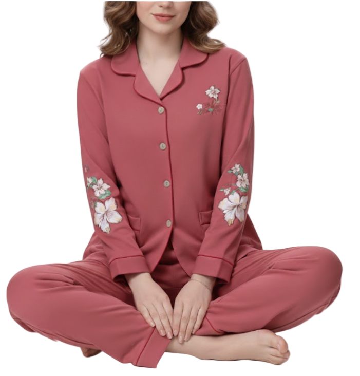 Women's 100% Cotton Long Sleeve PAJAMAS-PJS-22